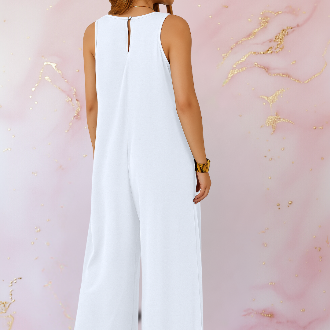 Wendy | V-Neck Jumpsuit with Wide-Leg Fit