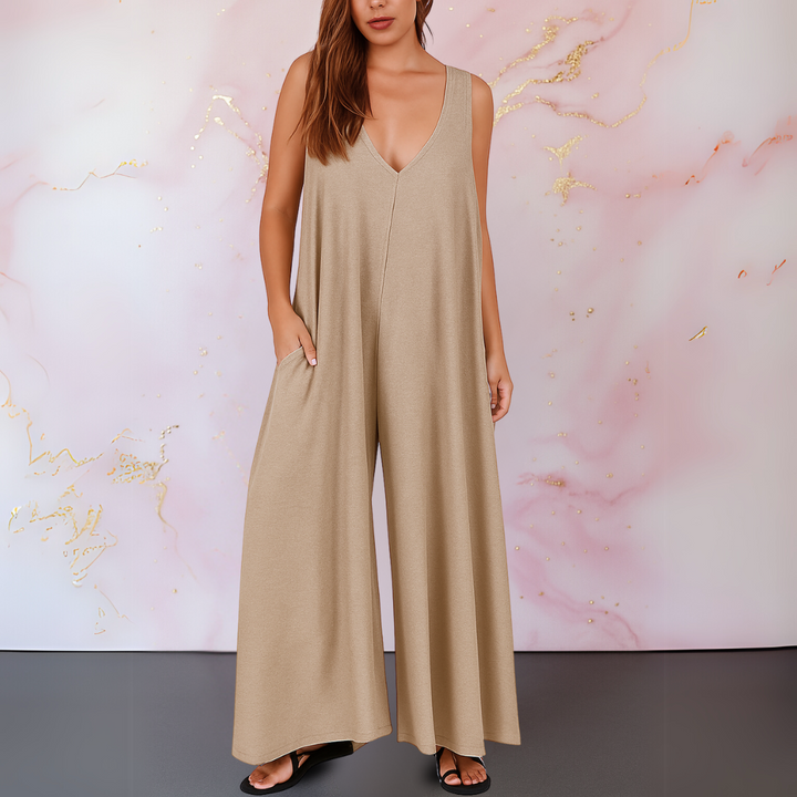 Wendy | V-Neck Jumpsuit with Wide-Leg Fit