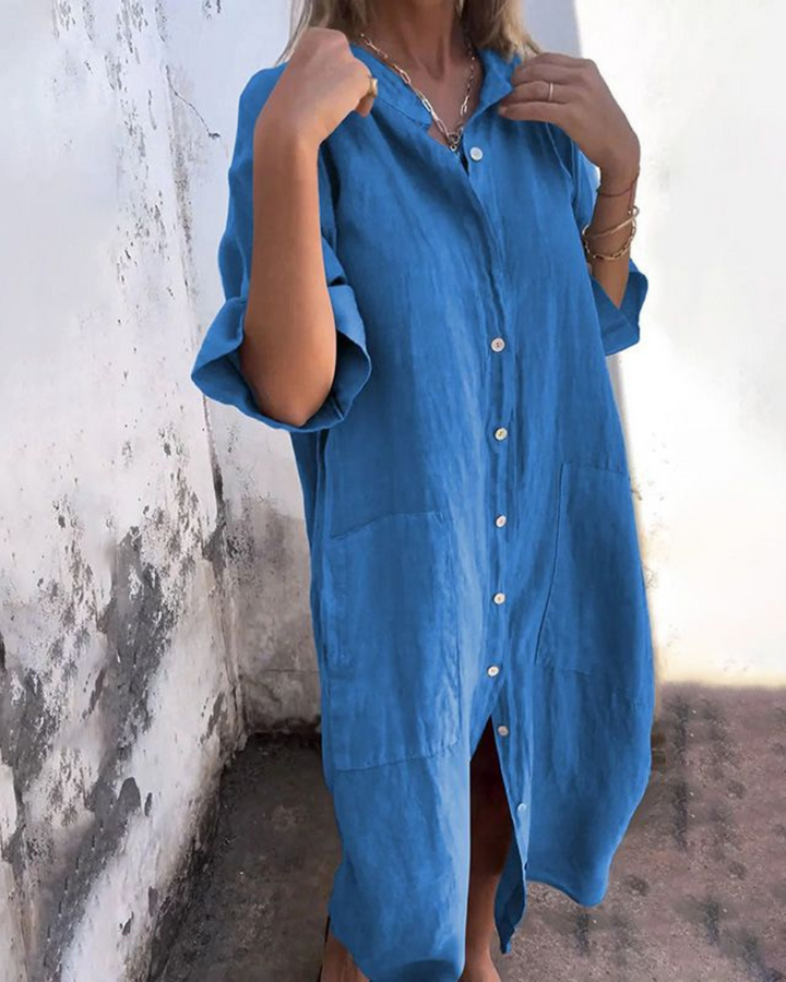 Melanie | Casual Ankle-Length Shirt Dress