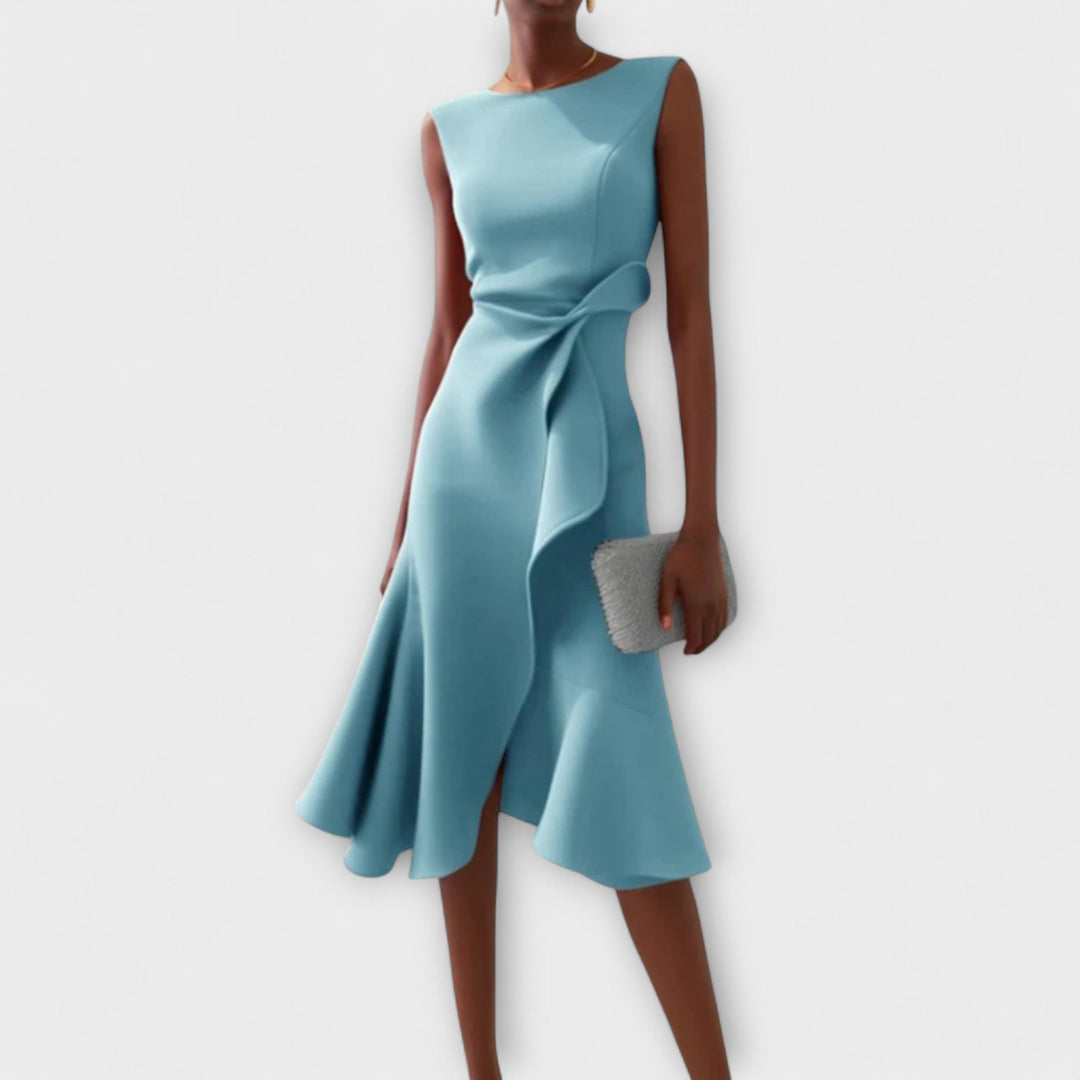 Juliette | Draped Asymmetric Midi Dress