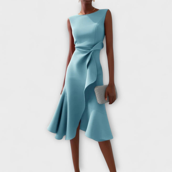 Juliette | Draped Asymmetric Midi Dress