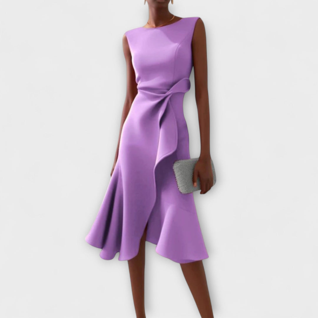 Juliette | Draped Asymmetric Midi Dress