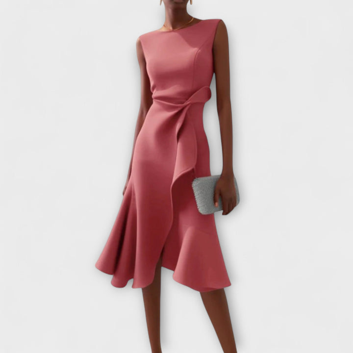Juliette | Draped Asymmetric Midi Dress