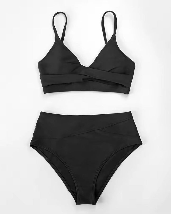 RACHELLE – Colored bikini set | Wide top & high-waisted bikini bottom