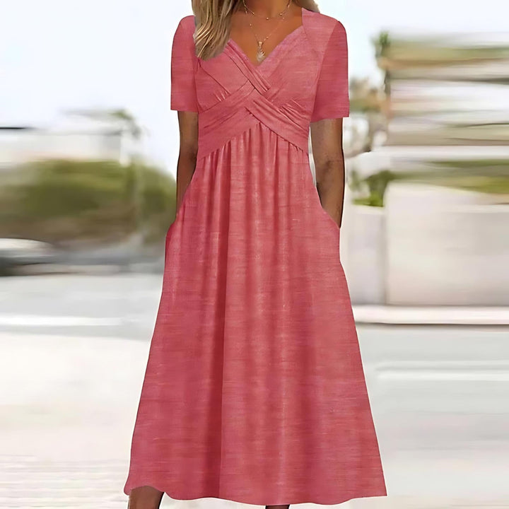 Layla | Elegant Midi Dress with Tummy Coverage