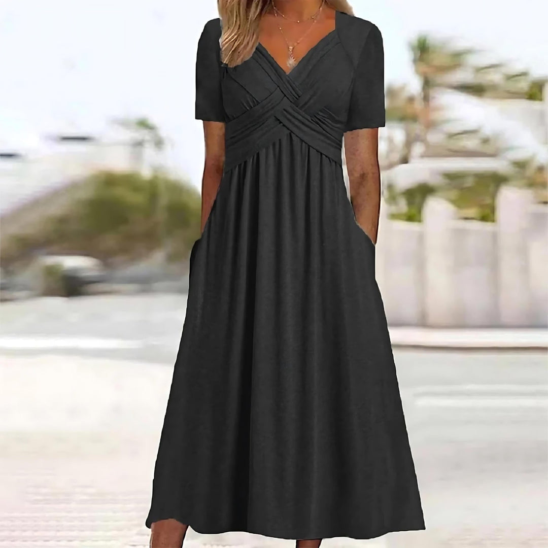 Layla | Elegant Midi Dress with Tummy Coverage