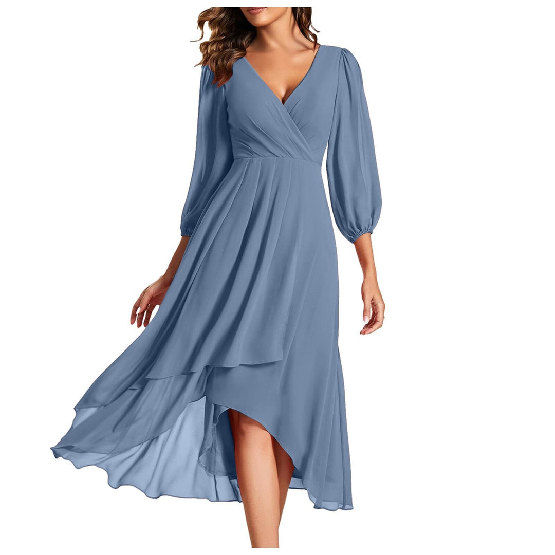 MIA – V-neck Dress with Asymmetrical Hem
