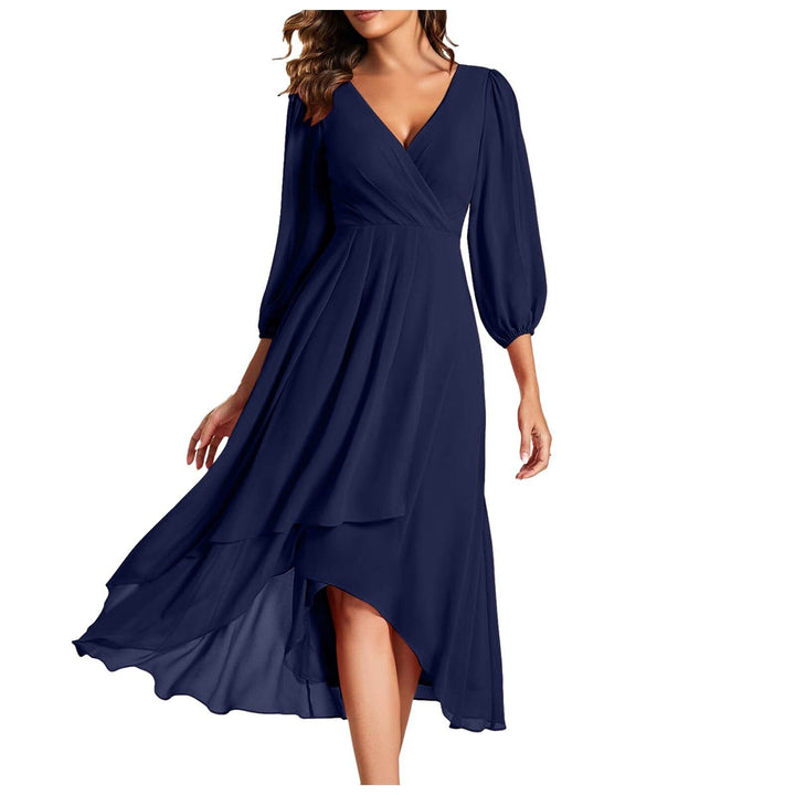 MIA – V-neck Dress with Asymmetrical Hem