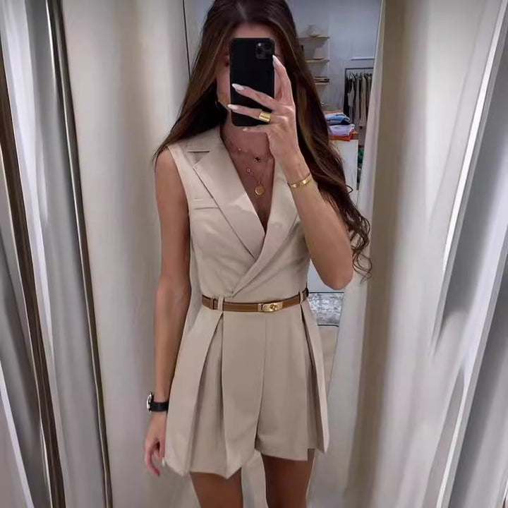 Diorwen | Tailored Belted Playsuit