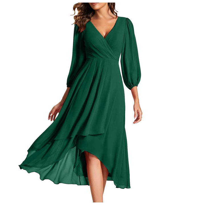 MIA – V-neck Dress with Asymmetrical Hem