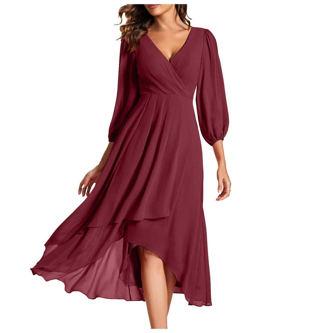 MIA – V-neck Dress with Asymmetrical Hem