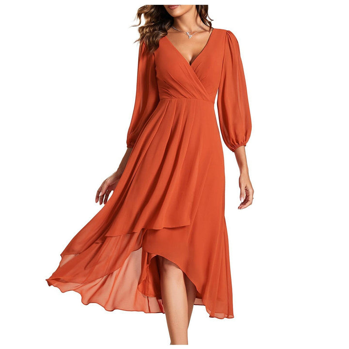 MIA – V-neck Dress with Asymmetrical Hem