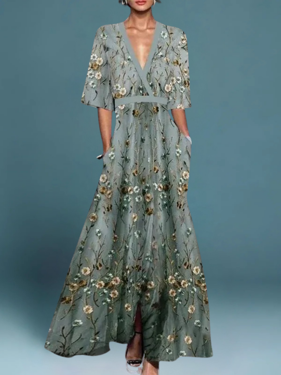 Noa™ | V Neck Long Dress